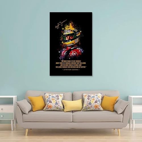 YUYUMEGDE Ayrton Senna - Poster décoratif sur toile pour chambre à coucher - Design moderne mural besonders populaire (2