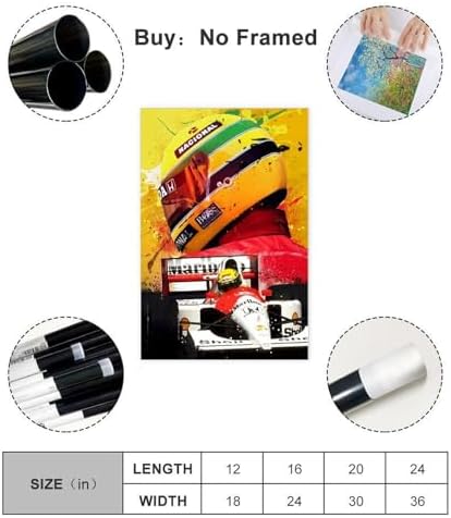 Impression d'art Ayrton Senna Legend F1 - Poster sur toile esthétique - Décoration murale salon chambre à coucher - Styl